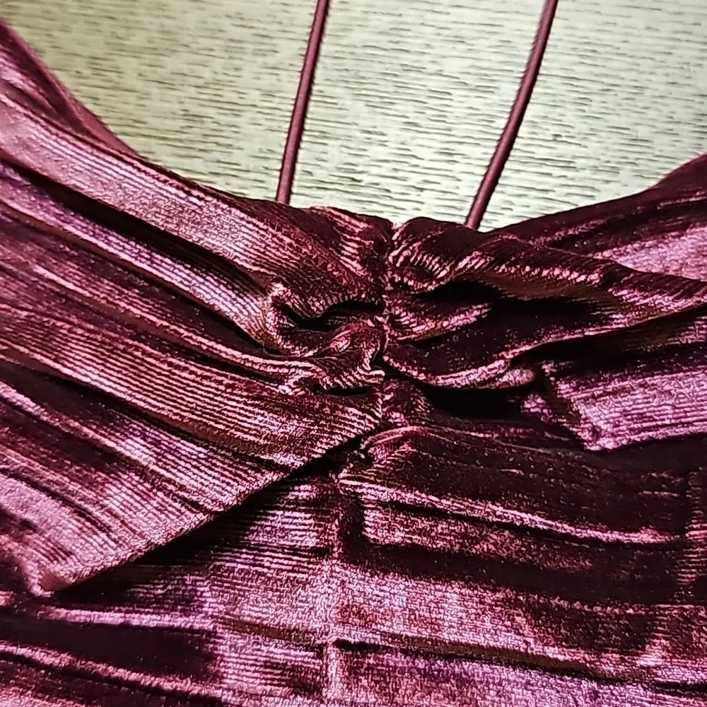 Wild Fable Cinched Front Velvet Ribbed Crop Top Size M - Picture 5 of 12